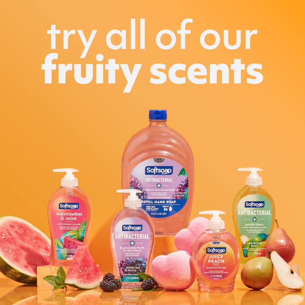 Softsoap Antibacterial Liquid Hand Soap - White Tea & Berry Scent | 50 fl oz Refill (Pack of 2)