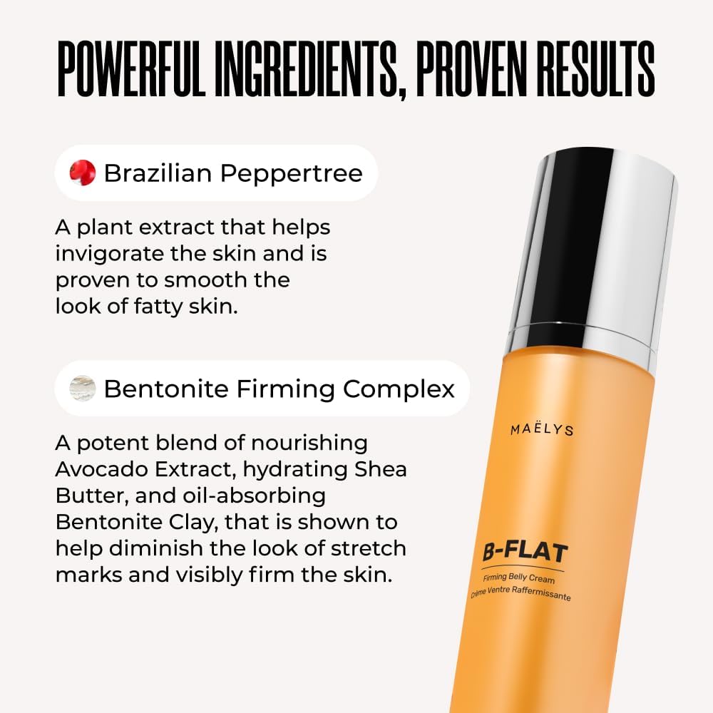 MAËLYS Cosmetics B-FLAT Belly Firming Cream - Stretch Mark Tightening Belly Cream - 3 Pack