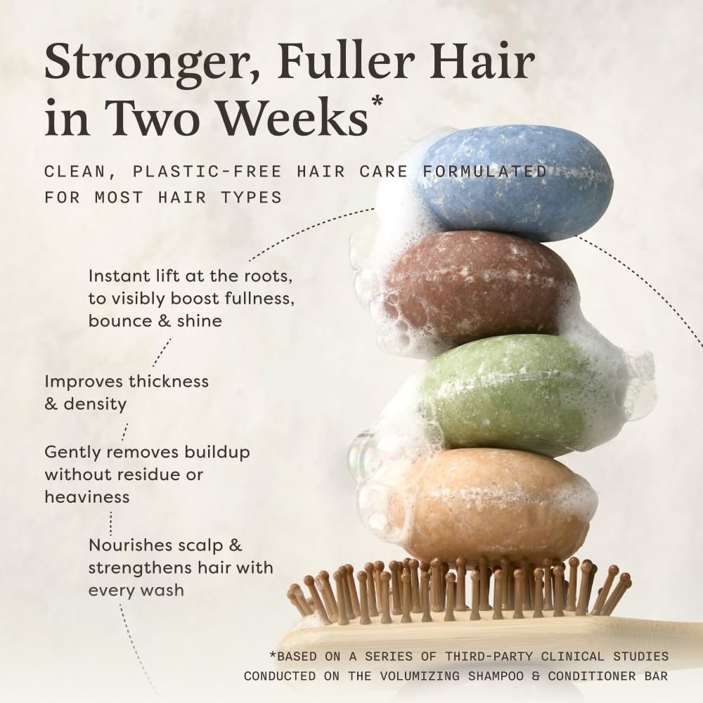 The Earthling Co. Shampoo Bar - Promote Hair Growth & Volumize All Hair Types - Vegan Formula (Vanilla Coconut, 3 oz)