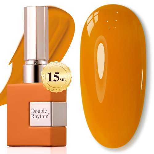 Double Rhythm 15ML Gel Polish Pure Sheer Same Color Same Bottle Soak Off Gel Polish Art Manicure Salon DIY at Home for Women (Ginger Yellow-A1098)