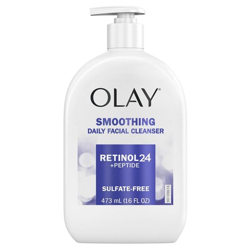 Olay Daily Facial Cleanser - Retinol, Peptides & Glycerin for Smooth, Hydrated Skin | 16 Oz
