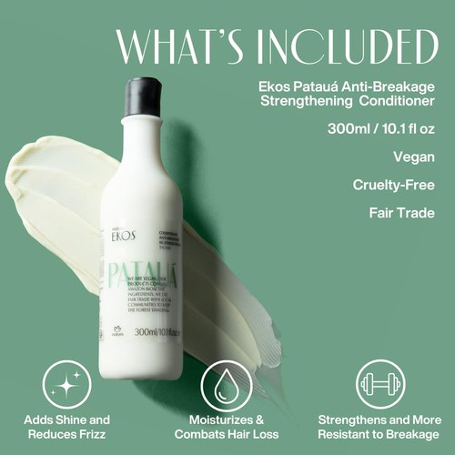 Natura Ekos Patauá Hair Conditioner - Anti-Breakage & Strengthening Formula - Vegan Care - 10.1 fl oz (300ml)