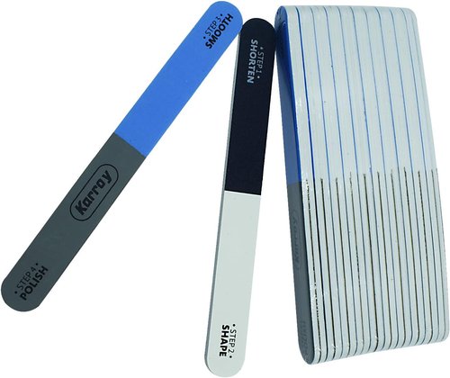 Regine Switzerland Nail File and Buffer Set - Dual-Sided 4-Step Tools for Shortening, Shaping & Smoothing | 20 Pieces