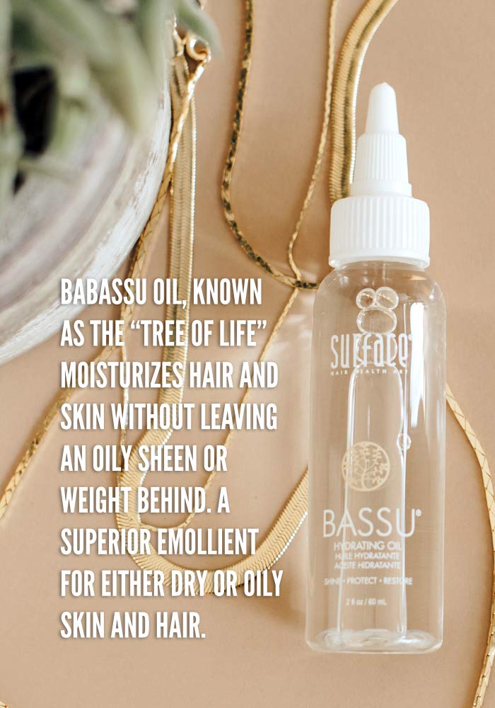 SURFACE Hair - Bassu Moisture Hydrating Oil - Restore, Detangle & Soften Hair - 8 Fl Oz