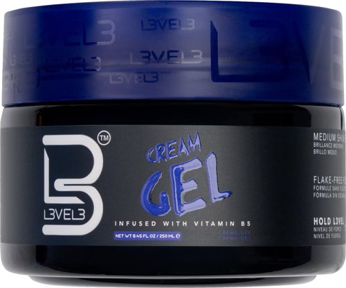 L3 Level 3 Cream Gel - Provides Volume and Medium Hold - With Vitamins to Nourish and Protect Hair Level Three Mens Hair Styling Cream (250 ML, Small)