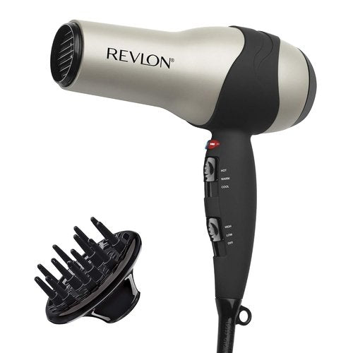 Revlon Turbo Hair Dryer - 1875 Watts for Maximum Shine & Fast Drying | Sleek Silver Design