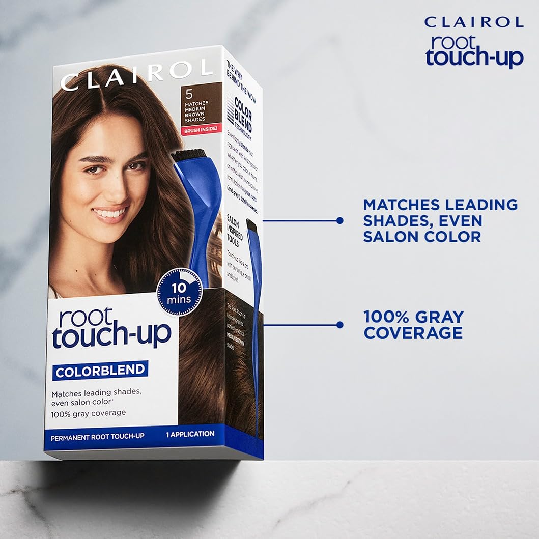 Clairol Root Touch-Up Permanent Hair Dye - 6 Light Brown Color | Pack of 2 for Effortless Coverage