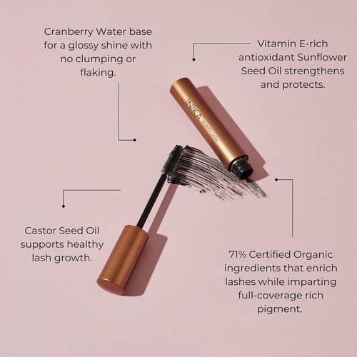 INIKA Organic Purity Lash Mascara - Certified Organic, 100% Natural, Long-Lasting Formula for Sensitive Eyes | Black