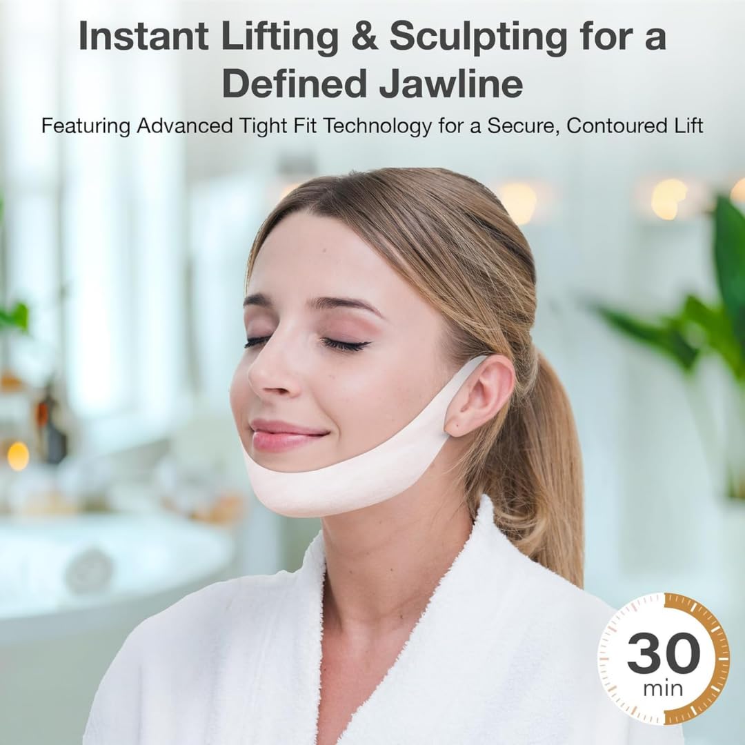 V Line Lifting Neck & Chin Mask - Anti-Aging Jawline Shaper with Retinol & Collagen - 5 Pack