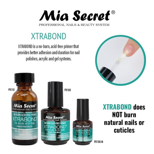 Mia Secret Nail Prep Dehydrator & XtraBond Acid-Free Primer - pH Balance, 0.5 oz