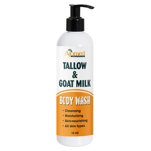 Tallow & Goat Milk Body Wash - Handmade Unscented Moisturizing Soap for All Skin Types | 12 oz