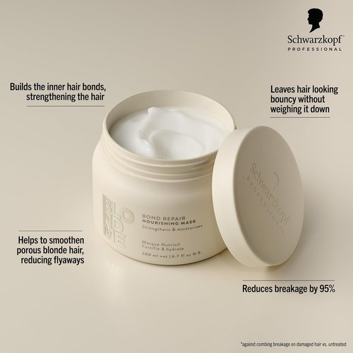 BlondMe Bond Repair Nourishing Mask - Intensive Treatment for Blonde Hair | Adds Moisture & Softness