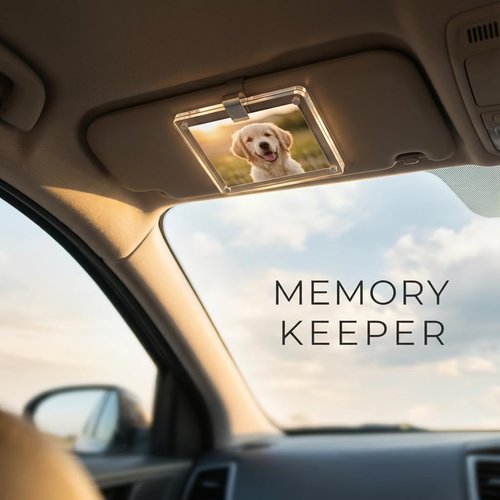 BST3CBABY 2 Pack Crystal Clear Car Visor Photo Frame for Polaroid Pictures, G-Force Magnetic Clip Holder That Won't Yellow or Slide, Personalized Car Accessory Gift