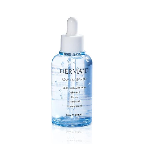 DERMA:D Korean Ampoule Hyaluronic Acid Serum – Deep Hydration & Multi-Benefit Formula with Panthenol, Vitamin C, Retinol – Moisturizing Face Serum for Radiant, Even Complexion – 1.69 fl oz
