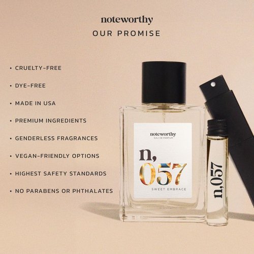 Noteworthy N,057 Sweet Embrace Eau De Parfum - Warm Vanilla & Passionfruit | Long-Lasting Unisex Fragrance (Travel + Refill)