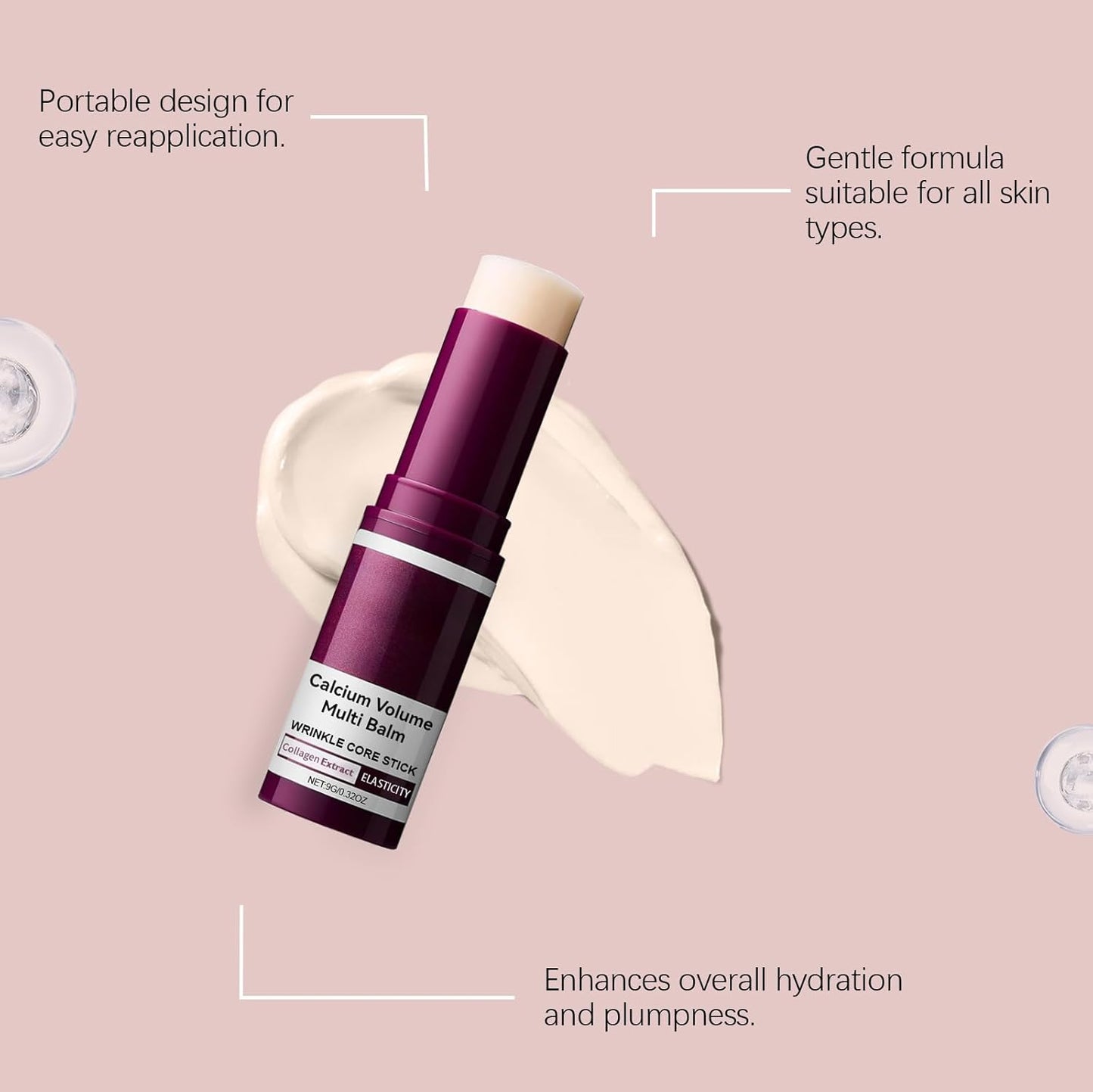 Skiennix Calcium Volume Multi Balm - Anti-Aging Hydrating Stick for Eyes, Neck & Face