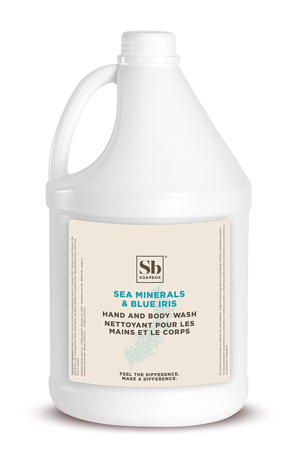 Soapbox Liquid Hand Soap - Gentle, Moisturizing Body Wash with Sea Minerals & Blue Iris | Gallon Size, Vegan & Cruelty-Free