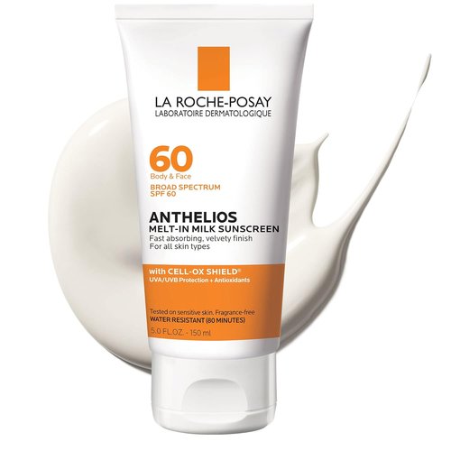 La Roche-Posay Anthelios Melt-In Milk Sunscreen SPF 60 - Lightweight, Oil-Free Protection for Body & Face