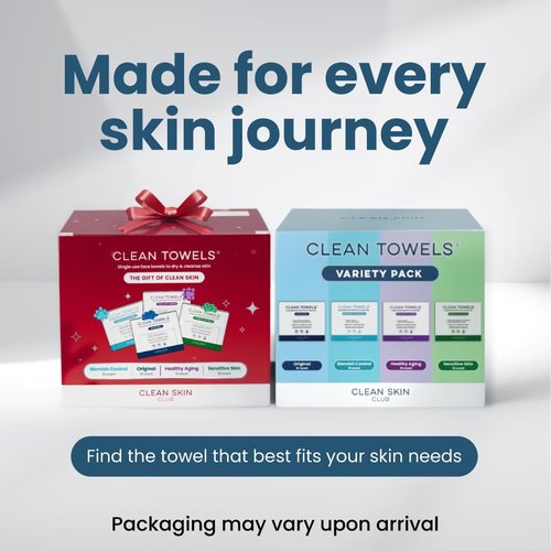 Clean Skin Club Clean Towels® XL Variety Pack - Disposable Face Towels for All Skin Types | 40 Count Total