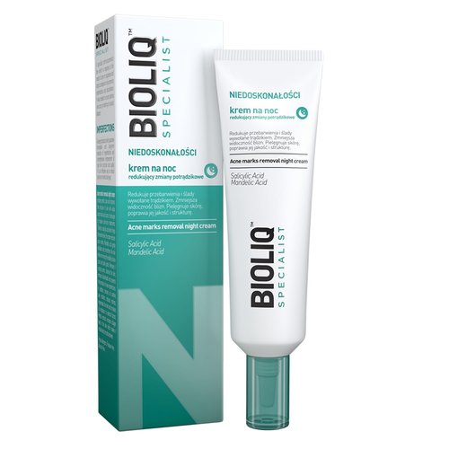 Bioliq - Specialist Acne Marks Removal Night Cream - with Salicylic Acid, Mandelic Acid, and Tamanu Oil, Reduces Scars and Discoloration - 30 ml