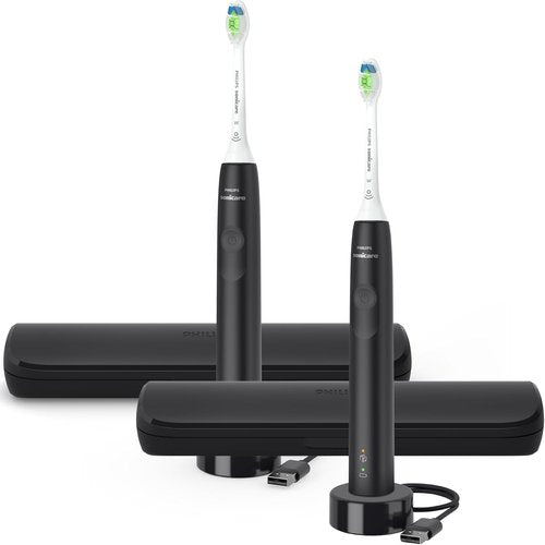Philips Sonicare Electric Toothbrush - DiamondClean Brush Head 2-Pack Bundle | Rechargeable, Pressure Sensor, Black