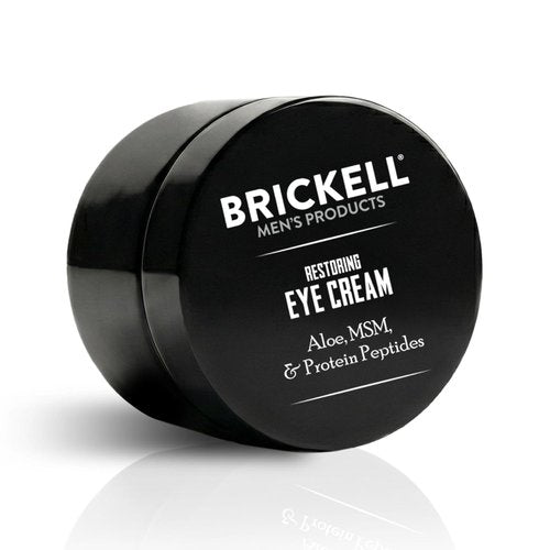 Brickell Men's Restoring Under Eye Cream - Natural Anti-Aging Balm for Puffiness & Dark Circles | 0.5 Oz, Unscented