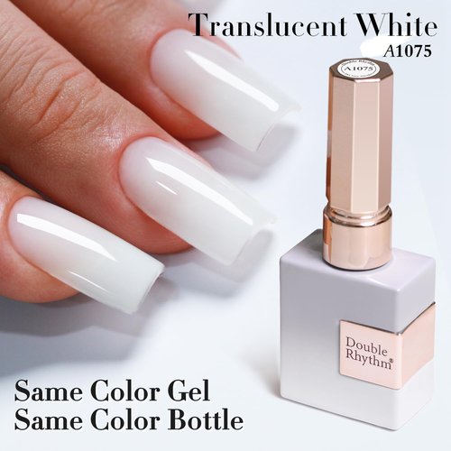Double Rhythm Gel Nail Polish - Pure Sheer Soak Off Formula for DIY Manicure | Milky White 15ML