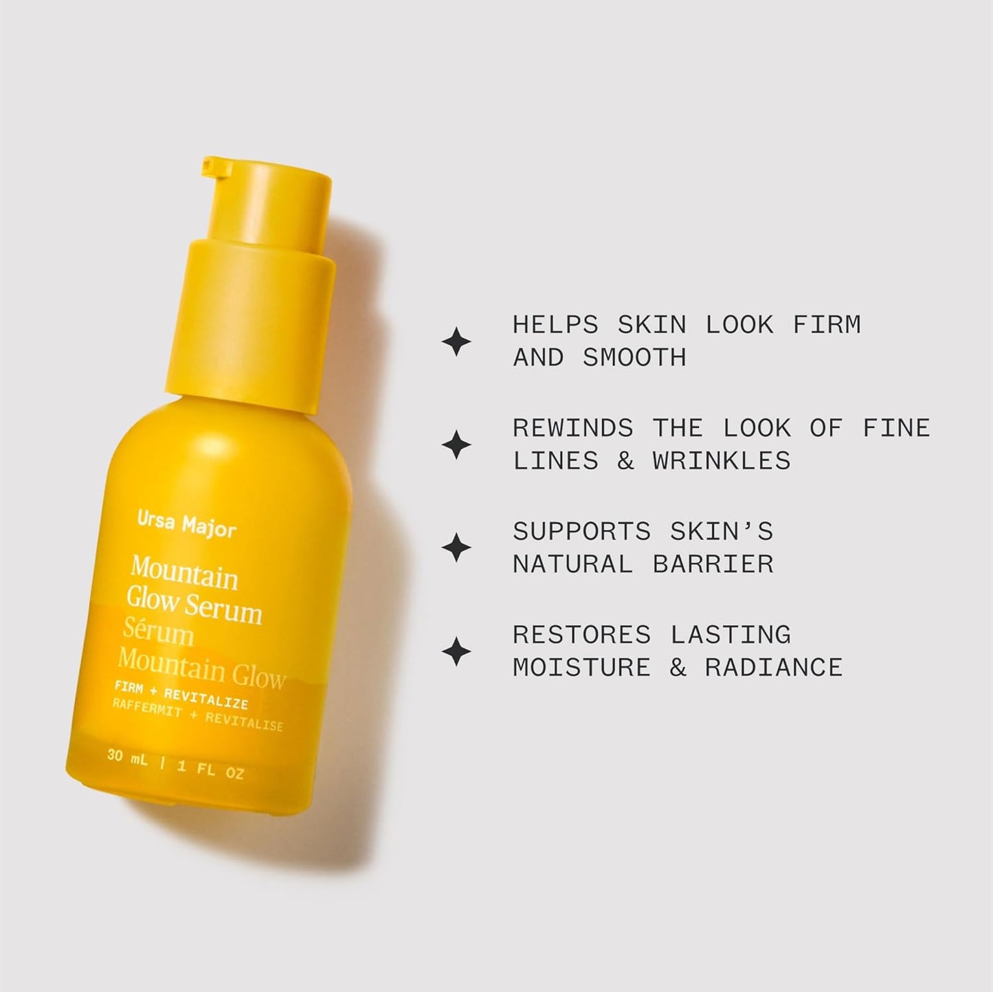 Ursa Major Mountain Glow Face Serum - Vegan Daily Moisturizer to Combat Wrinkles & Boost Radiance | 1.0 oz