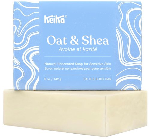 Keika Baby Soap Bar - Unscented Oat & Shea for Eczema Relief | 5 oz for All Skin Types