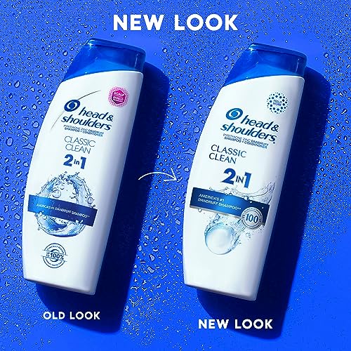 Head and Shoulders 2 in 1 Dandruff Shampoo and Conditioner, Anti-Dandruff Treatment, Classic Clean for Daily Use, Paraben Free, 12.5 oz