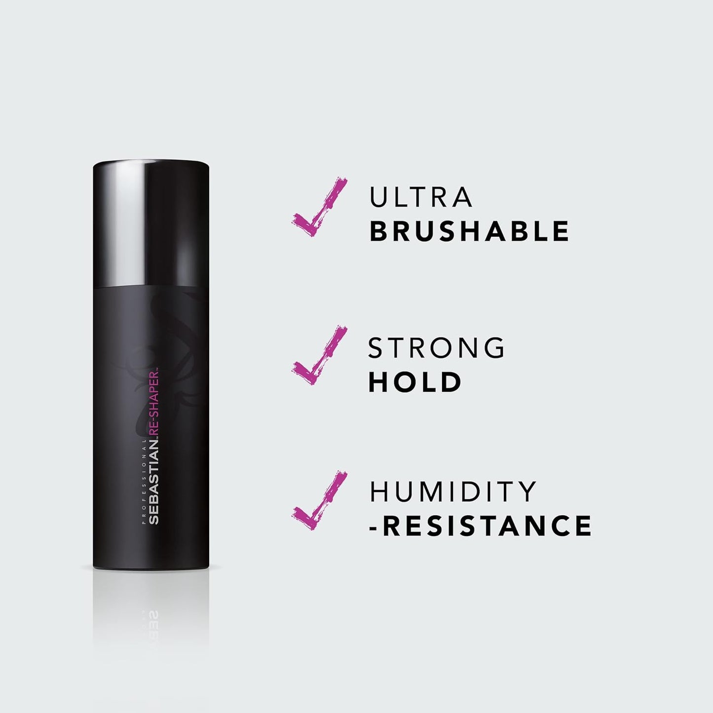 Sebastian Professional Re-Shaper Hairspray - Humidity Resistant Strong Hold | Brushable Styling Control for All Hair Types