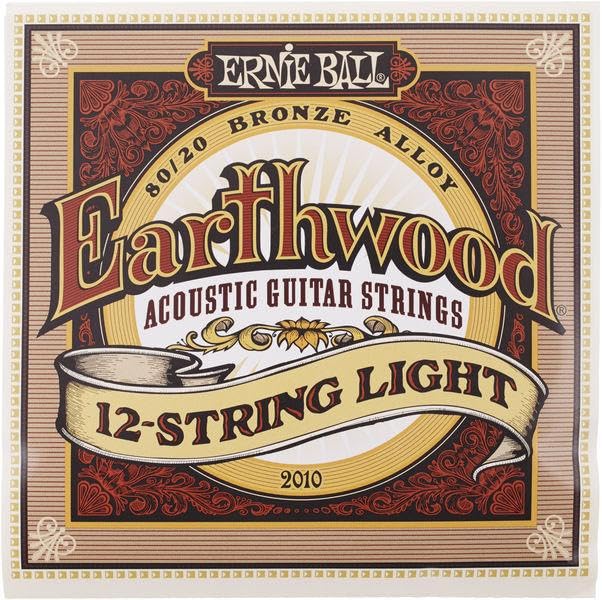 Ernie Ball Earthwood Custom Medium 80/20 Bronze Acoustic Guitar Strings, 12.5-56 Gauge (P02005) (Pack of 2)