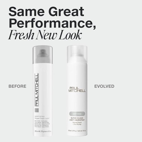 Paul Mitchell Super Clean Light Hairspray - Fast Drying, Soft Hold & Natural Finish for Fine Hair | 9.5 oz