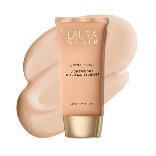 Laura Geller New York Quench-N-Tint Tinted Moisturizer - Lightweight Hydration & Natural Glow - 02 Light