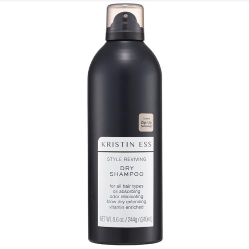 Kristin Ess Volumizing Jumbo Dry Shampoo Spray for Oily Hair + Frizz with Vitamin C - Oil Absorbing Style Extender with Minimal Residue - Sulfate Free + Vegan + Color Safe - Fresh Pear Fragrance