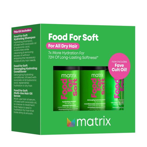 Matrix Travel Trial Kit - Hydrating Shampoo, Conditioner & Oil Serum for Dry Hair | With Hyaluronic Acid & Avocado Oil