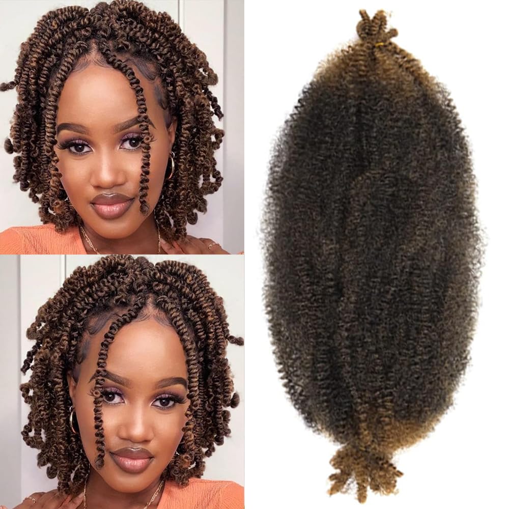 Marley Twist Braiding Hair Marley Twist Hair Springy Twist Hair Afro Twist Hair 14 Inch 7 Packs Pre Separated Pre Fluffed Twist Hair for Braids Marley Crochet Hair Extensions (T30,7Packs)