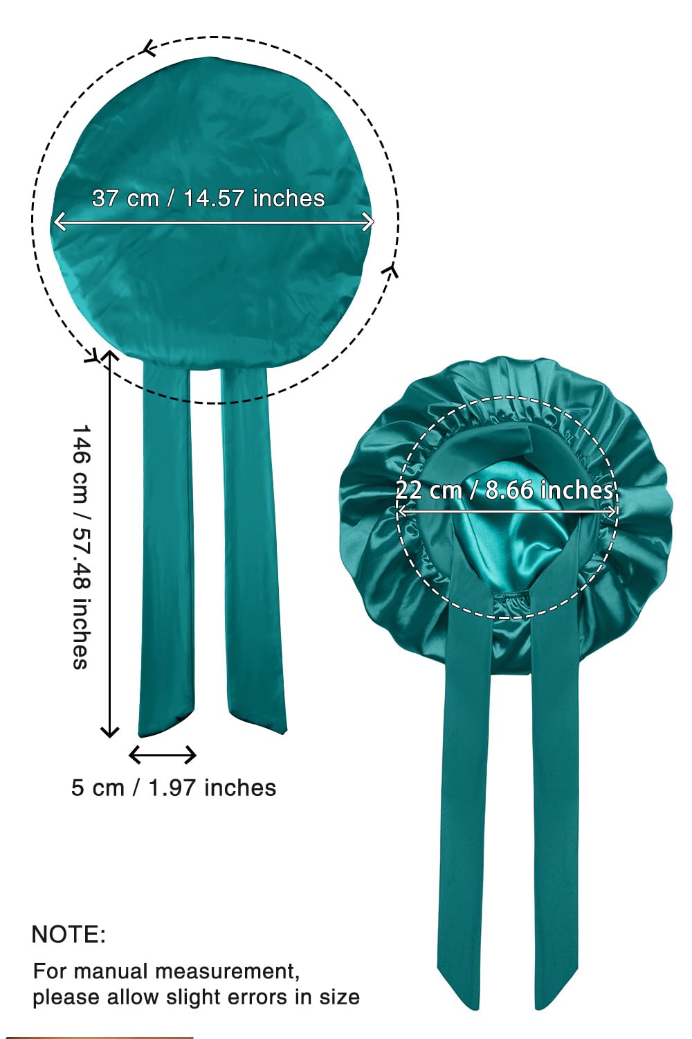 Vettres Hair Bonnet for Sleeping Satin Bonnet Silk Sleep Bonnets Double Layer Satin Bonnet with Tie Peach Red