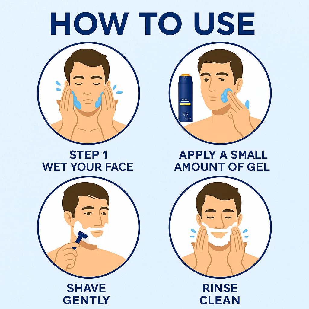 Skiennix Fragrance-Free Shaving Gel - Sensitive Skin Protection, Hydrating Aloe Formula, 7 oz