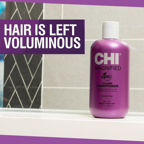 CHI Magnified Volume Conditioner - Boosts Volume & Strengthens Hair | Sulfate-Free, 12 Oz