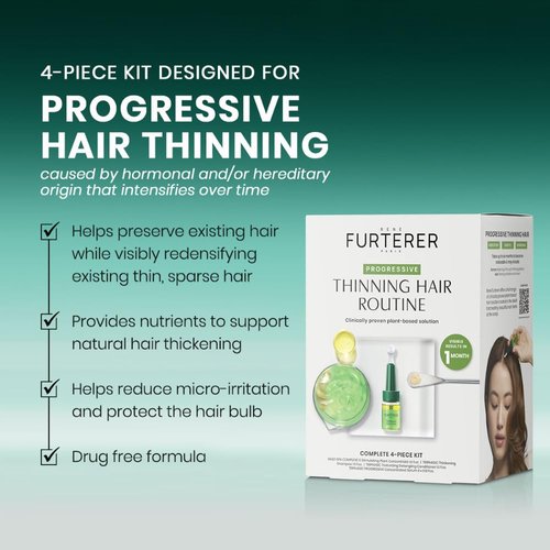Rene Furterer Triphasic Serum for Thinning Hair - Drug-Free Leave-In Treatment | 30-Day Supply, 8 ct.