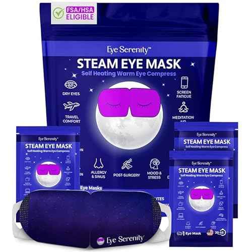 Steam Eye Mask Self-Heating Warm Compress for Dry Eye, Fast Relief for Stye, Puffy Sensitive Eyes - Moist Heat Mask for Sleep, 15 Pack