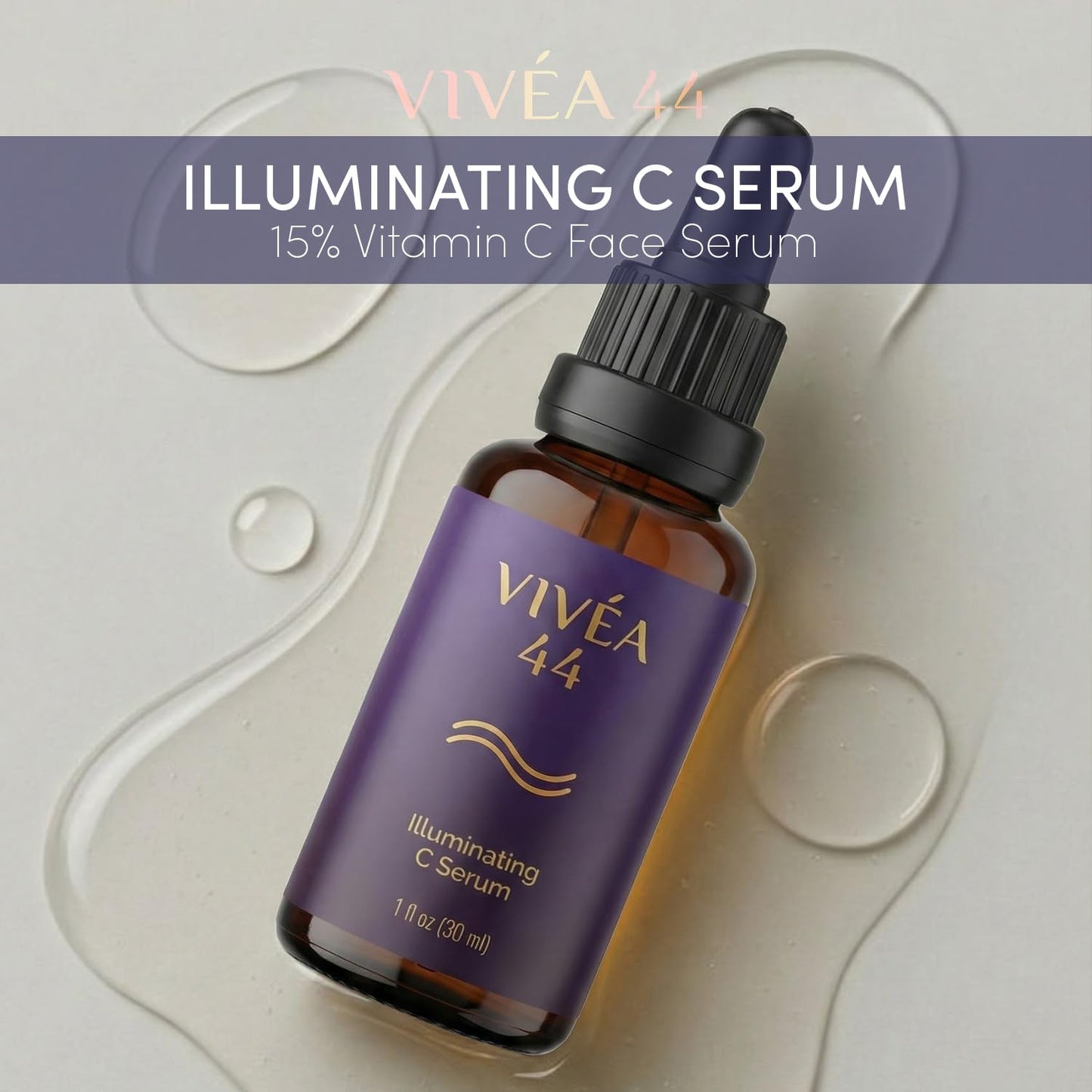 Vivéa Illuminating C Serum - 15% Vitamin C & Hyaluronic Acid for Radiant Skin - 1 fl oz / 30 ml