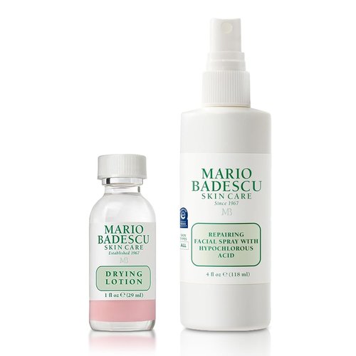 Mario Badescu Drying Lotion & HOCl Facial Spray Bundle - Blemish Treatment with Salicylic Acid & Sulfur | Soothes, Hydrates, Reduces Redness
