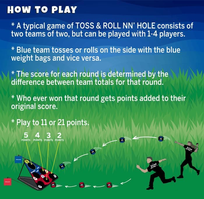 TOSS & ROLL Portable Cornhole Game - Versatile for Water or Land | Fun for All Ages
