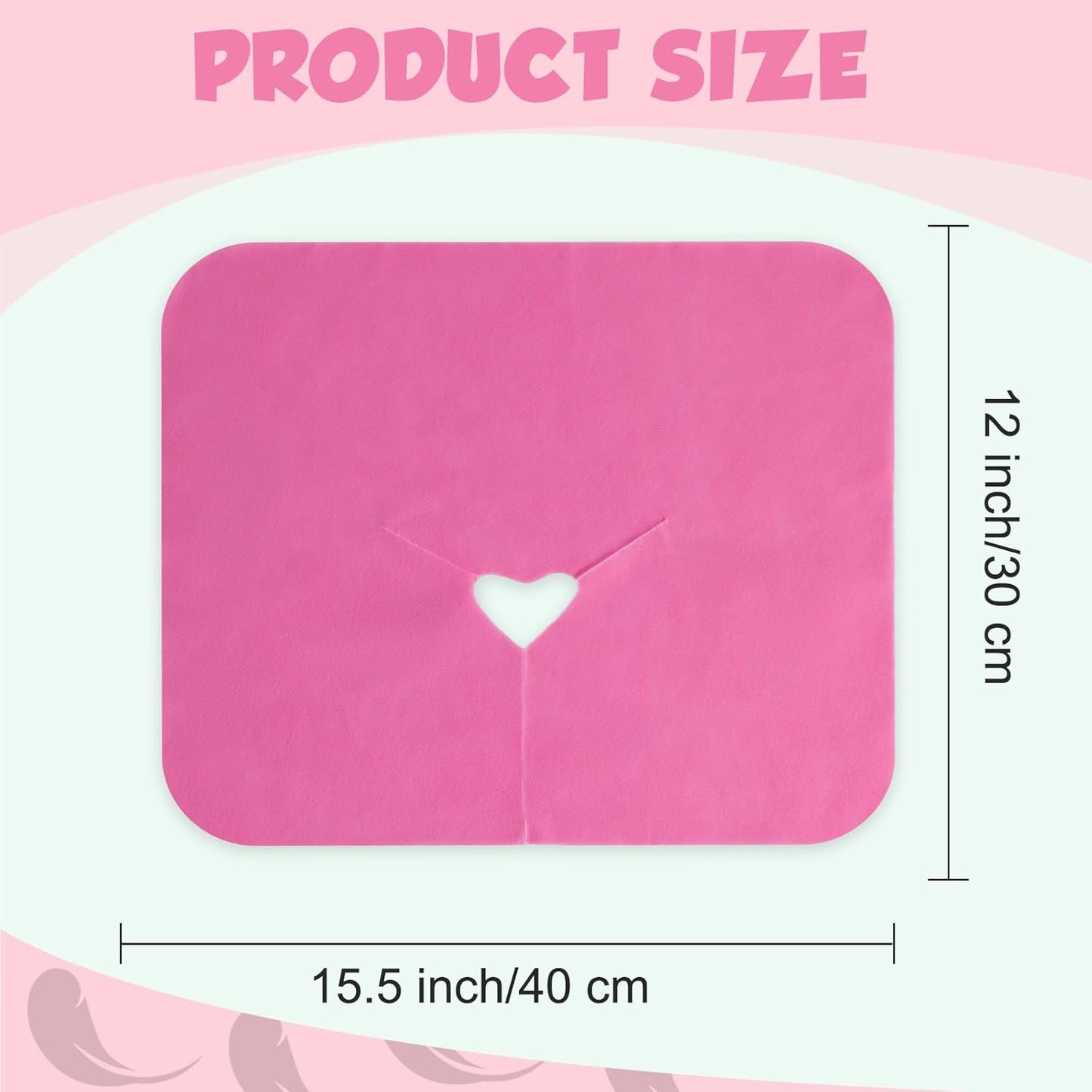Skiennix Disposable Face Cradle Covers - 100 Pack Massage Headrest Covers for Spa | 12 x 15.5 Inches (Pink)
