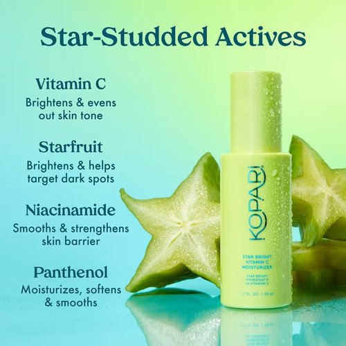 Kopari Star Bright Vitamin C Moisturizer - Lightweight Formula with Starfruit & Niacinamide, 1.7oz | Brightens & Evens Skin Tone