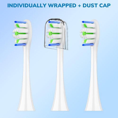 Replacement Toothbrush Heads for Philips Sonicare Soft Gentle Bristles Compatible with Most Sonicare Click-On Electric Toothbrushes, (White)