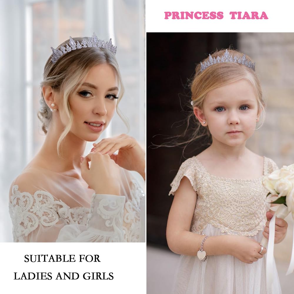 FASNAHOK CZ Wedding Bride Crowns Princess Prom Party Tiaras Sweet 16 Birthday Headpiece Cubic Zirconia Hair Accessories