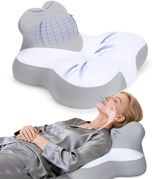 Skiennix Bed Wedge Pillow - 10 Inch Memory Foam for Sleep Apnea, Acid Reflux & Back Pain Relief